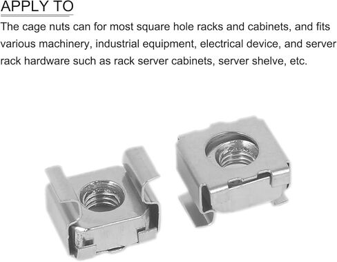 METALLIXITY Cage Nuts (M4x10mm) 20Pcs, Stainless Steel Rack Mount Square Hole Hardware Cage Nuts - for Server Rack Cabinet Shelve, Silver Tone in Kuwait