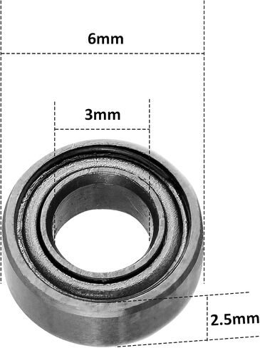 3x6x2.5mm Miniature Steel Bearings MR63ZZ L-630 673ZZ Deep Groove Ball Bearing Pack of 10 in Saudi Arabia