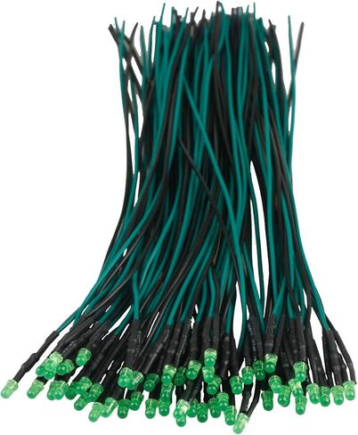 EDGELEC 50pcs 12 Volt 3mm Yellow Blinking LED Lights Emitting Diodes (1.5Hz Single Color Flashing) Pre Wired 7.9 Inch DC 12v LED Light Diffused Colored Lens Small LED Lamps in Saudi Arabia