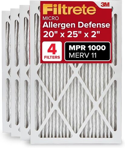 Filtrete 20x24x1 Air Filter, MPR 1000, MERV 11, Micro Allergen Defense 3-Month Pleated 1-Inch Air Filters, 4 Filters in Kuwait