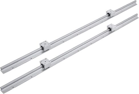 Happybuy 2PCS Linear Rail 0.78-47 Inch, Linear Bearings and Rails with 4PCS SBR20UU Bearing Block, Linear Motion Slide Rails for DIY CNC Routers Lathes Mills, Linear Slide Kit fit X Y Z Axis in Kuwait