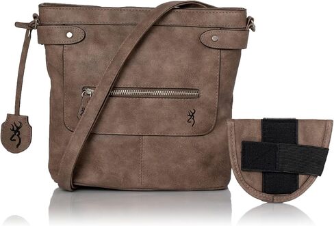 Browning Concealed Carry Purse, Premium Holstered Handbag with Safety Locking Option, Catrina (Charcoal) in Saudi Arabia