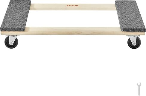 VEVOR Furniture Dolly, 1000 lbs Load Capacity, 18" x 30", 4 x 3 PP Swivel Casters, Heavy Duty Hardwood Furniture Moving Dolly, Mover's Dolly, Moving Cart with Wheels for Heavy Furniture, Two Pack in Kuwait