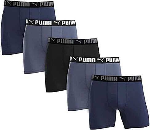 PUMA Men's Microfiber Boxer Brief, 5-Pack - Blue, Gray and Black XX-Large in Saudi Arabia