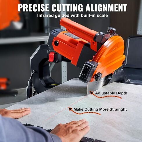 VEVOR 7.2amp Jig Saw 800w، 4-Stage Orbital 0-45° قطع منحني مشطوف، 6 بانوراما متغيرة السرعة مع مسطرة مقياس ليزر، مجموعة أدوات كهربائية سلكية 3100 سرعة مع شفرات القاطع in Kuwait