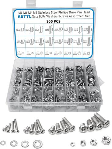 مجموعة متنوعة من الصواميل والمسامير من 660 قطعة، ايه اي تي تي ال 304 من الستانلس ستيل متري دقيق M3 M4 M5 M6، مجموعة براغي متنوعة سداسية الرأس مع مفاتيح ربط in Kuwait