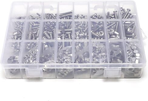 مجموعة متنوعة من الصواميل والمسامير من 660 قطعة، ايه اي تي تي ال 304 من الستانلس ستيل متري دقيق M3 M4 M5 M6، مجموعة براغي متنوعة سداسية الرأس مع مفاتيح ربط in Kuwait