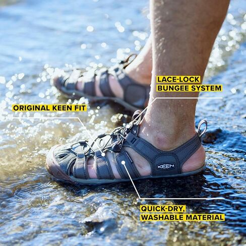 KEEN Men's Clearwater CNX Lightweight Water Sandals, Sky Captain/Black, 7.5 in Saudi Arabia