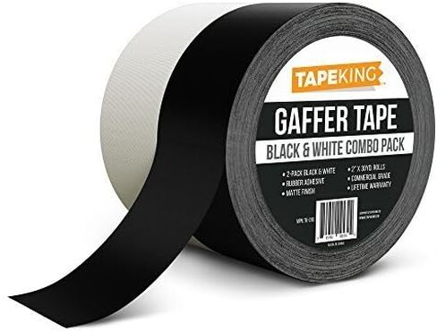 Tape King Gaffers Tape 2-Pack, 2" x 30 Yards (180 ft total), Matte Black, No Residue - For securing cords in Kuwait