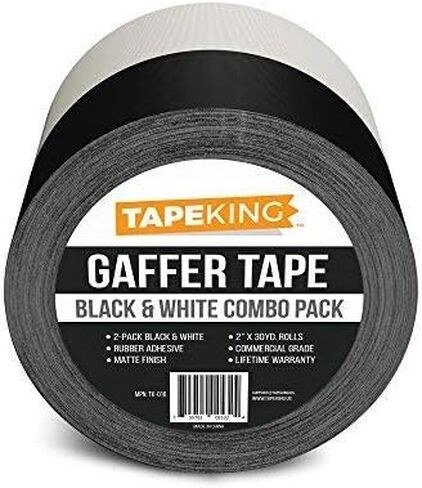 Tape King Gaffers Tape 2-Pack, 2" x 30 Yards (180 ft total), Matte Black, No Residue - For securing cords in Kuwait