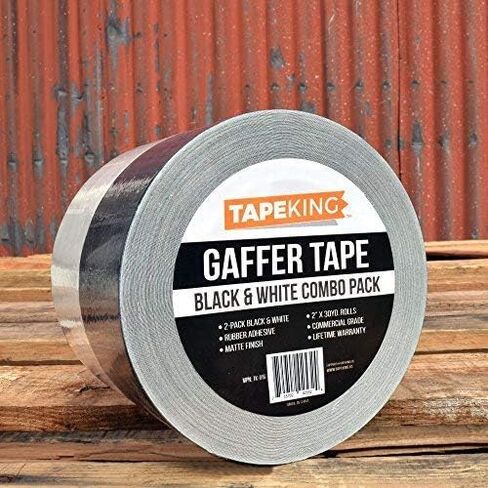 Tape King Gaffers Tape 2-Pack, 2" x 30 Yards (180 ft total), Matte Black, No Residue - For securing cords in Kuwait