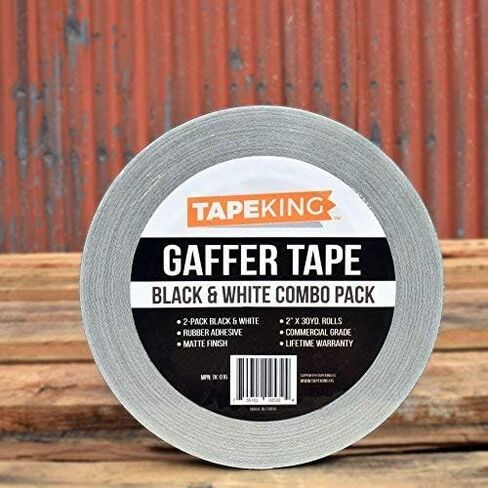 Tape King Gaffers Tape 2-Pack, 2" x 30 Yards (180 ft total), Matte Black, No Residue - For securing cords in Kuwait