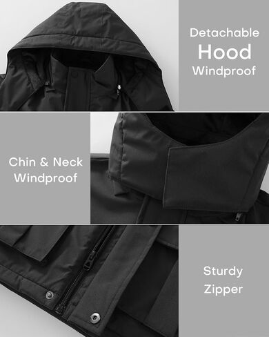 wantdo Boys' Waterproof Ski Jacket Warm Winter Jacket Coat with Removable Faux Fur Hood in Saudi Arabia