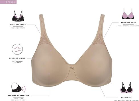 Bali womens Passion For Comfort Minimizer Underwire Bra, Pink Leaf Print, 32C in Saudi Arabia