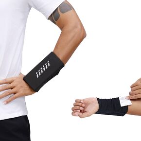 Portable Wrist Wallet Wrist Bag Forearm Band with 2 Pockets for Credit Cards, Keys, Cash, ID, Wristband Cell Phone Holder Pouch for Travel, Work and Exercise, Secure Wallet Phone Pouch
