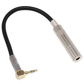 90 Degree 1/8 to 1/4 Stereo Adapter Cable, TRS 90 Degree 3.5mm Male to 6.35mm Female Stereo Audio Adapter for Amplifiers, Guitar,Home Theater Devices,Laptop etc.(9inch/24cm）
