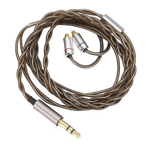 MMCX Earphone Cable, MMCX to 3.5mm Connector Type Plug Silver Plated Copper Wire Core Earbuds Upgrade Wire Replacement for Sennheiser IE300 IE600 IE900, 120cm/3.9ft Wire Length