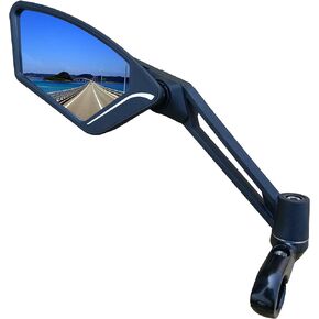 MEACHOW New Scratch Resistant Glass Lens,Handlebar Bike Mirror, Adjustable Safe Rearview Mirror, Bicycle Mirror,ME-003