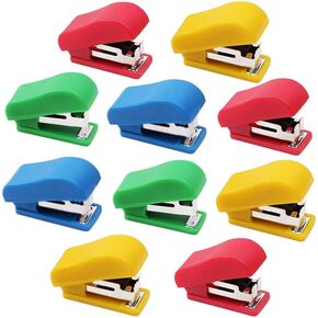 10 Set Mini Office Stapler with 10# Staples, Small Hand Stapler Portable Desktop Stapler Student Stapler