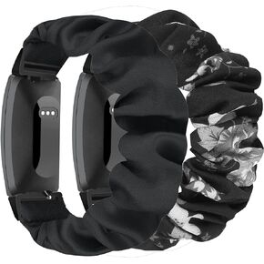 2Pcs Women Men Scrunchie Elastic Braided Solo Loop Stretchy Straps Nylon SportBand Wristband For Inspire 3 2 HR Ace 3 2 Bands