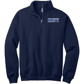 US Navy 1/4 Zip Fleece Sweatshirt - Navy Blue