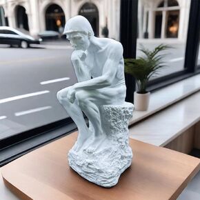 10 Inch Resin The Thinker Statue Thinking Man Sculptures Collectible Figurine Home Decor Living Room Decoration (Black)