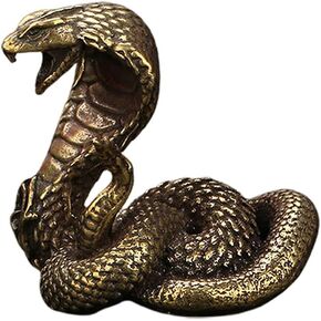 Brass Cobra Snake Statue Cobra Snake Sculpture Cobra Figurine Snake Decor Wealth Figurine Desktop Adornment Home Office Decorations