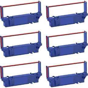 6 عبوات شريط بديل متوافق لشريط الطابعة Star SP700 SP-700 RC700 RC-700 B/R يستخدم مع طابعة SP700BR RC700BR SP712 SP712R SP717 SP742R SP747 SP740 (أسود وأحمر) in Kuwait