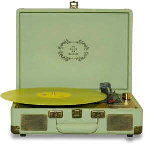 BULUMO Vinyl Record Player Portable Record Player with Built-in Speakers, Supports Multiple Speeds and Sizes, Comes with Bluetooth Capability (Green)