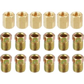 X AUTOHAUX 1 Set Brake Line Fittings Assortment for 3/16" Brake Line Tube with 6 Unions 12 Nuts