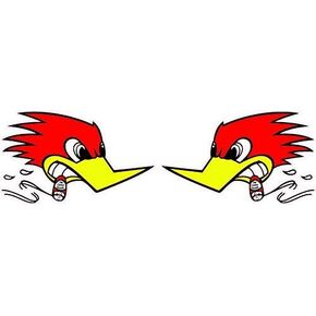 Hot Rod Bird Right & Left Small - Sticker - DIe Cut Vinyl - Bright Print Sticker