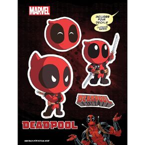 Marvel Deadpool Vinyl Decals - Set of 4 Outdoor Rated Deadpool Stickers for Car, Laptop, Computer, Water Bottle - Marvel Stickers for Kids and Adults