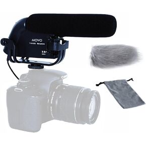 Movo VXR4000 HD Condenser Prosumer Video Microphone for Sony, Nikon, Canon DSLR Video Cameras - Camera Mic
