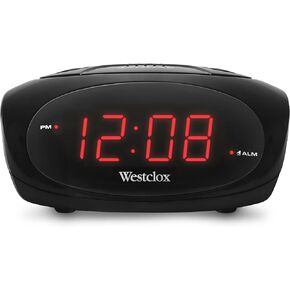 Westclox 70044A (Black) Super-Loud LED Electric Alarm Clock, Standard
