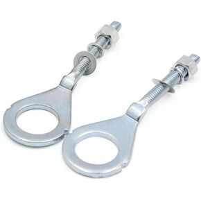 uxcell 2pcs 18mm Dia Hole Silver Tone Metal Chain Axle Adjuster Tensioner for Motorbike