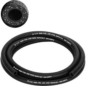 1/4" Fuel Line Hose, SAE 30R10 5FT 300PSI High Pressure Submersible for Automotive Fuel Systems Engines