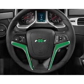 IPG Compatible with 2012-2015 Camaro Carbon Fiber Steering Wheel Accent Decal Cove Chevy Wrap Skin Do it Yourself kit 2 Units Set by IPG