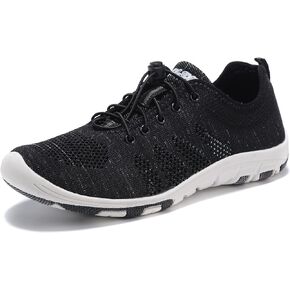 RocSoc Men's Summer Barefoot Woven Fabric Water Sport Aqua Shoes | Breathable, Speed Laceup, Quick Dry Athletic Beach Footwear for Kayaking Fishing Driving Yoga Walking