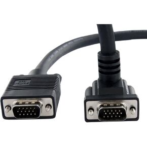 StarTech.com 15ft Coax High Resolution 90° Down Angled VGA Monitor Cable - HD15 M/M (MXT101MMHD15) Black