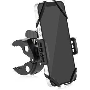 Bike Phone Holder Handlebar, Bicycle Phone Mount with 360 Degree Rotation and Corner Grip Silicone Bands