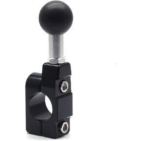 MZS Aluminum Handlebar Clamp Mount Base with 1'' Rubbler Ball for Rail Diameter 7/8, Compatible with R-Mounts B Size 1 Inch Ball Double Socket Arm Bike Motorcycle Phone Mount Holder