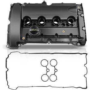 A-Premium Engine Valve Cover Kit with Oil Filler Cap Compatible with 2007-2012 Mini Cooper S JCW R55 R56 R57 R60, 1.4L Turbo (N14B16 Engine), Replace # 11127561714 11127646555