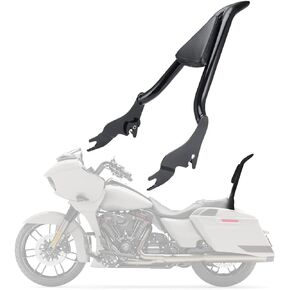 22 inch Rear Passenger Backrest Sissy Bar for Harley Touring 2009-2021 CVO Road Glide Street Road King (Detachable ​One-Piece Mounting Bracket with Back Cushion)