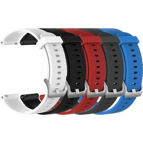 RuenTech Bands Compatible with Garmin Vivoactive 5, Vivoactive 3/3 Music, Vivomove HR/Style, Forerunner 245/645, Venu/Venu Sq, Venu 2Plus Band, 20mm Quick Release Silicone Bands (5-Pack)
