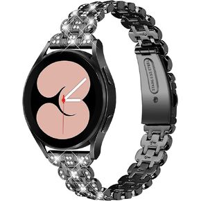 Metal Bands Compatible with Garmin Venu 2 Plus/Venu/Venu Sq/Venu Sq Music for Women, Crystal Classy Bling Diamond Bracelet Strap Replacement Dressy Jewelry Watch Band