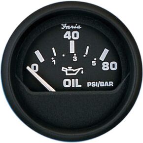 FARIA BEEDE - 12803 Euro Oil Pressure Gauge BLK, black