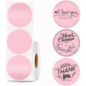 2''×2'' Round Thermal Sticker Labels, Self-Adhesive 2 Inch Color Circle Direct Thermal Labels, Multi-Purpose Sticker Labels for DIY Logo Design,Name Tag,QR Code, 600 Labels/1 Roll, Blue