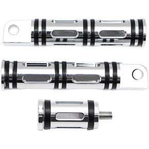Motorcycle Shifter Toe Peg + Foot Pegs Rest for Harley Softail Touring Footrest Male Mount-Style Footpeg Pedal Supports non-slip (Chrome)