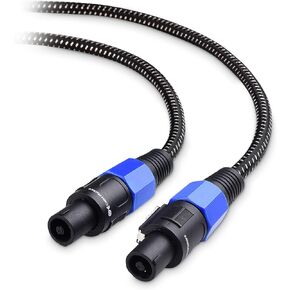 Cable Matters 2-Pack, Premium Braided 12AWG Speaker Cable 6 ft Compatible with Speakon NL4FC Port