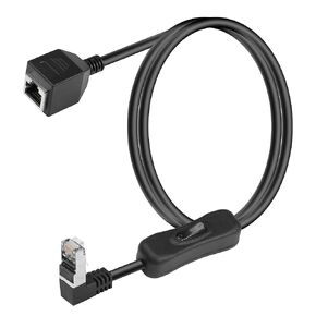 SinLoon Cat6 Ethernet Cable with On/Off Switch High Speed RJ45 Male to Female Extension Cable with 304 Switch Cat6 Internet Network Cable,1M 3.3FT (Male to Female)